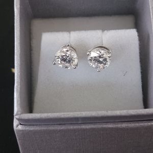 Sterling silver and CZ stud earrings